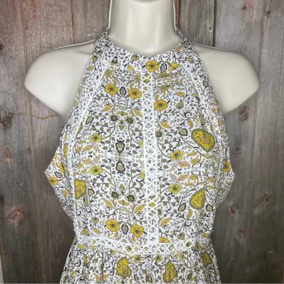 Abel the Label Anthropologie Paisley Floral Tiered Halter Mini Dress size Small - Picture 2 of 12